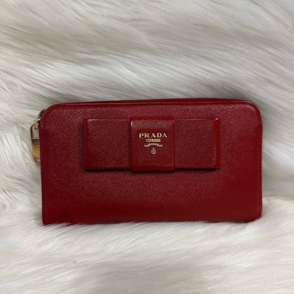 Authentic Prada Continental Wallet Red - Picture 1 of 11